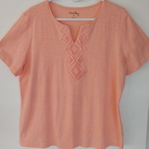 Coral Bay XL Light Tangerine/Coral Embellished Tee